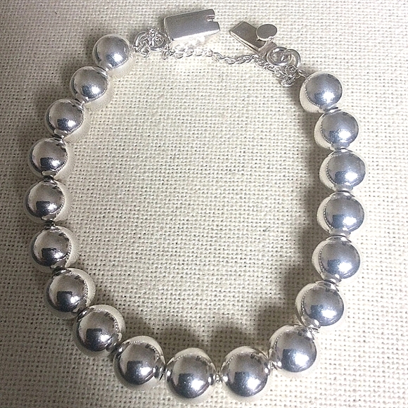 Rare Silpada 925 Sterling Silver 10mm Ball Bead Bracelet B0471 - Picture 2 of 8